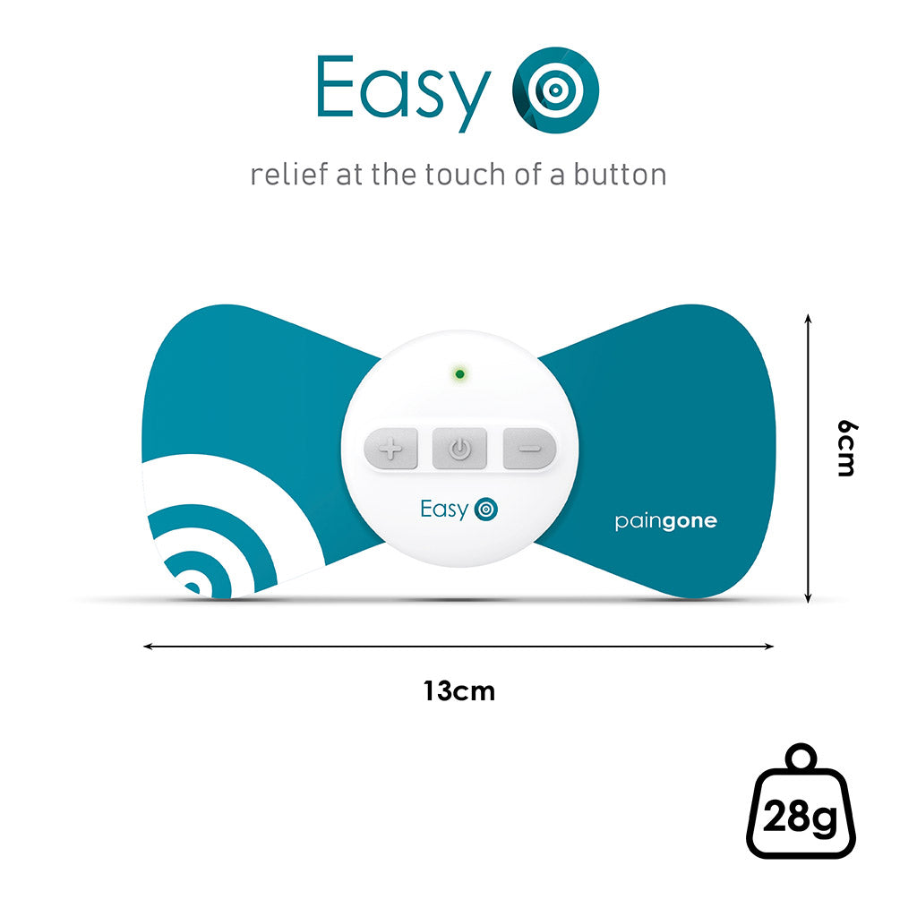 Paingone Easy 6cm by 13cm weighs 28g