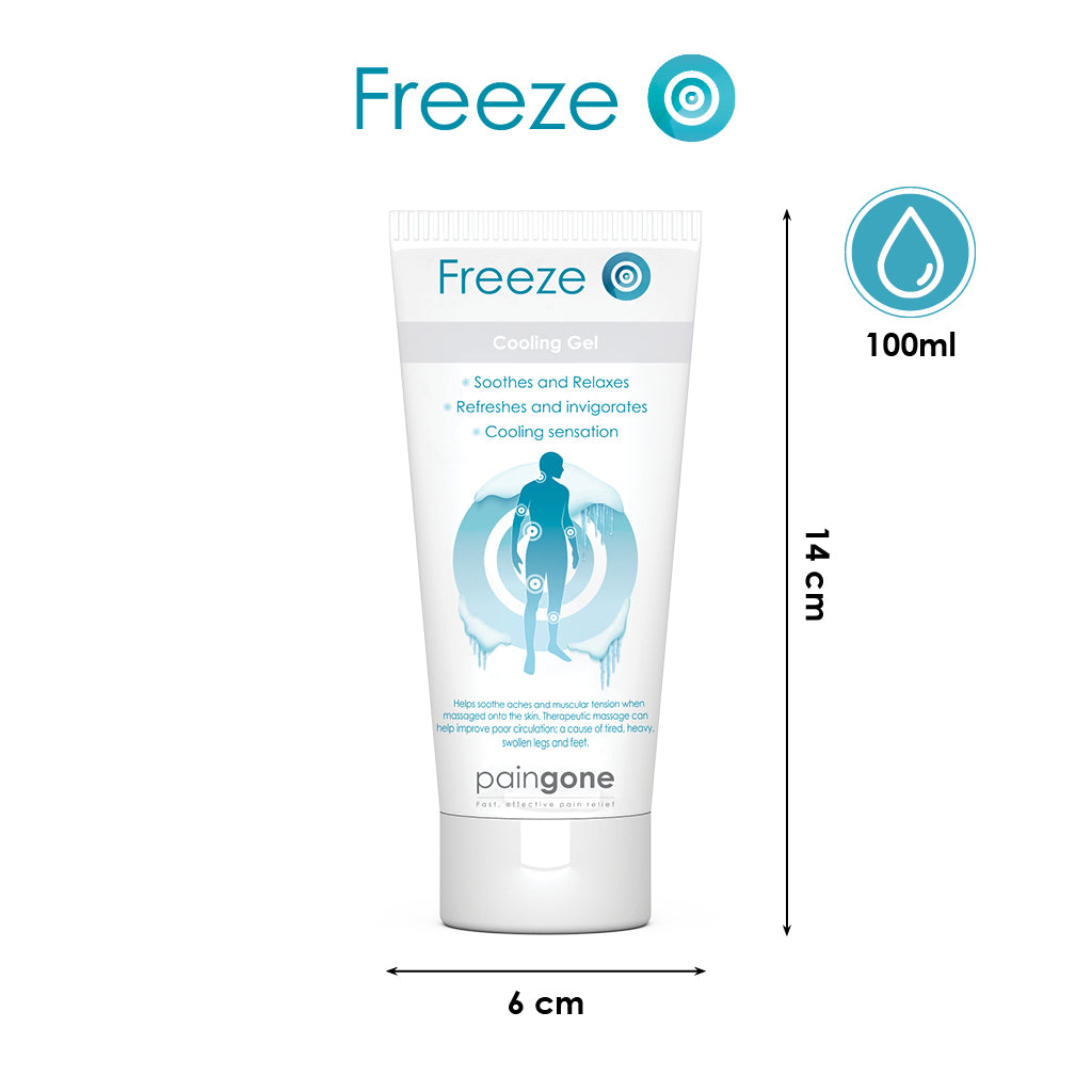 100ml tube. 14 centimetres tall by 6 centimetres wide