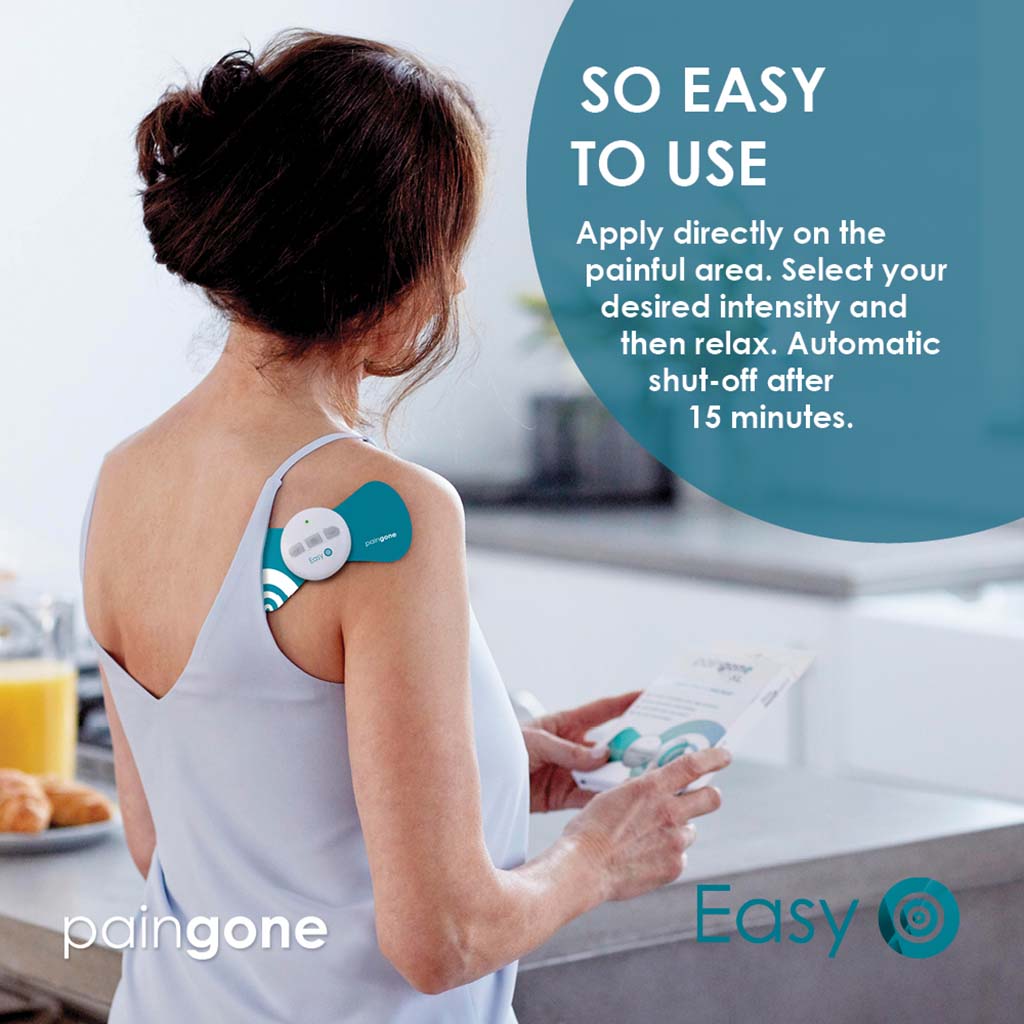 Apply directly on the painful area. Select your desired intensity and then relax. Automatic shut-off after 15 minutes.